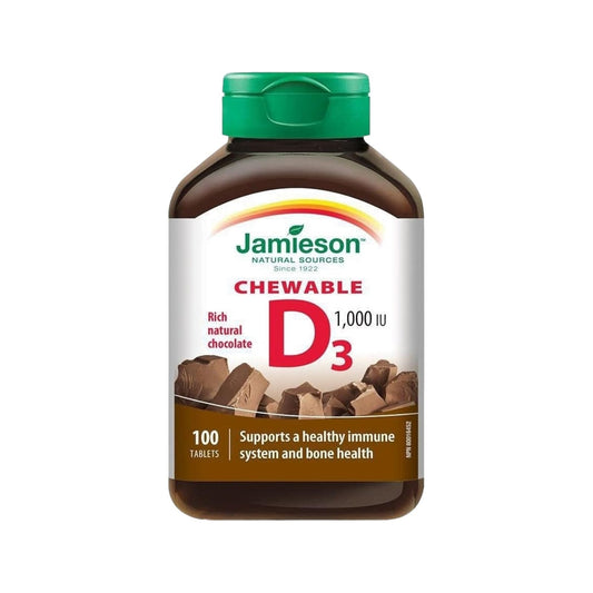Jamieson Vitamin D3 Chewable Chocolate 1000IU, 100 Tablet - MELIA PHARMACY - MELIA PHARMACY