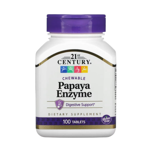 21st Century Chewable Papaya Enzyme, 100 Tablets