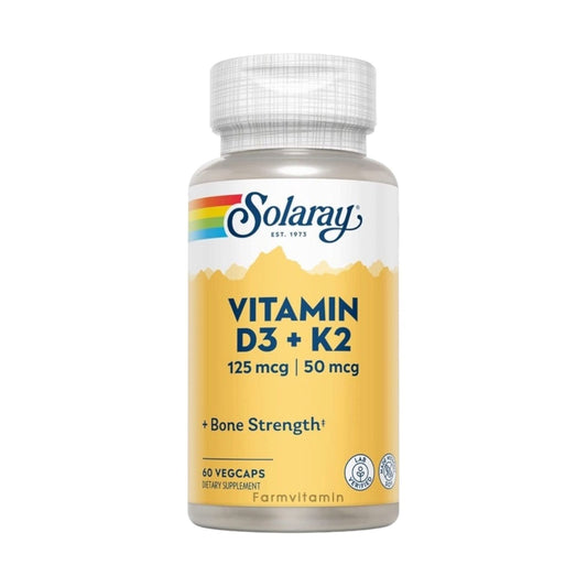 Solaray, Vitamin D3 + K2, 60 VegCaps - MELIA PHARMACY - MELIA PHARMACY